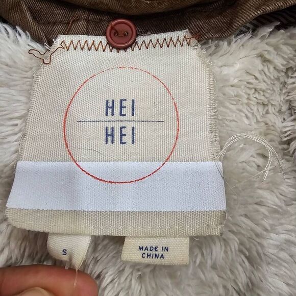 Hei Hei Coat Jacket Women Brown Small Full Zipper Polyester Hoodie Long Sleeve - Picture 5 of 9